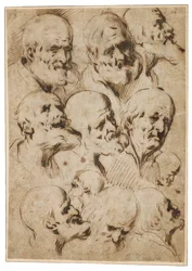 Studie der Köpfe der Apostel, ca. 1650